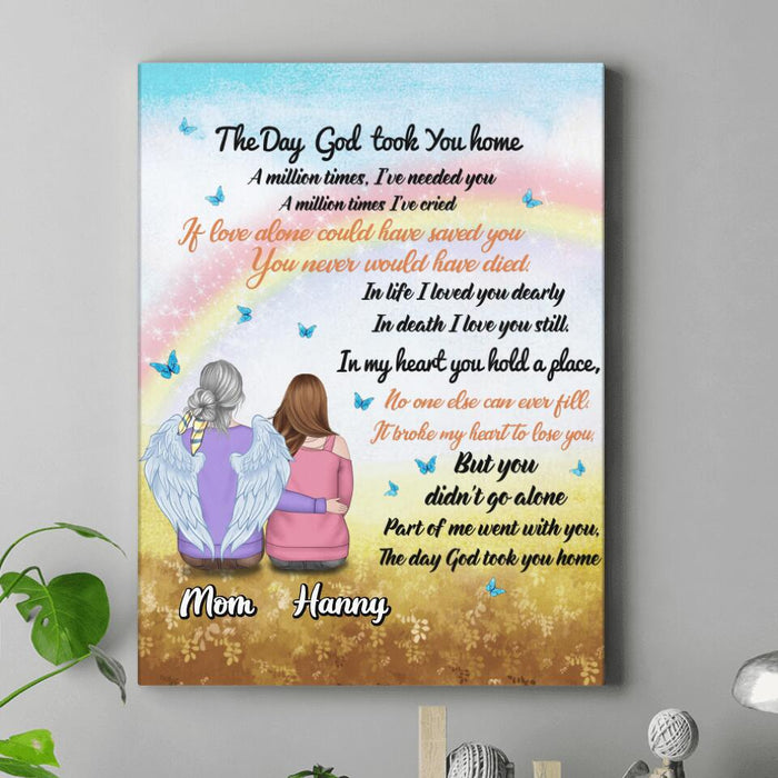 Custom Personalized Memorial Canvas - Memorial Gift Idea - The Day God Took You Home