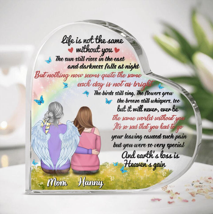 Custom Personalized Memorial Crystal Heart - Memorial Gift Idea - Life Is Not The Same Without You