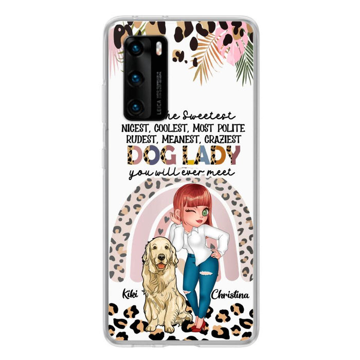 Custom Personalized Dog Mom Chibi Phone Case- Up to 4 Dogs - Gift For Dog Lover - I Am The Craziest Dog Mom - Case For Xiaomi, Oppo And Huawei