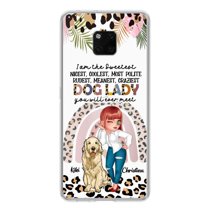 Custom Personalized Dog Mom Chibi Phone Case- Up to 4 Dogs - Gift For Dog Lover - I Am The Craziest Dog Mom - Case For Xiaomi, Oppo And Huawei