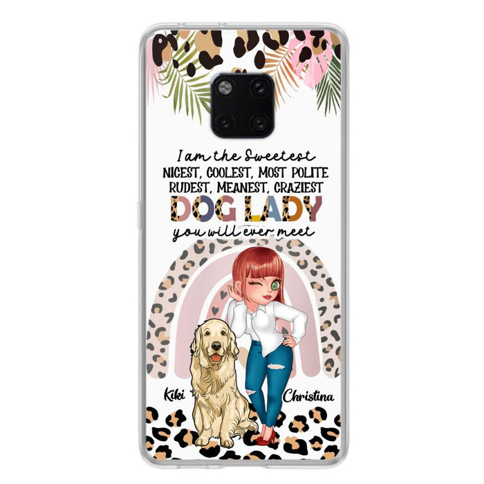 Custom Personalized Dog Mom Chibi Phone Case- Up to 4 Dogs - Gift For Dog Lover - I Am The Craziest Dog Mom - Case For Xiaomi, Oppo And Huawei