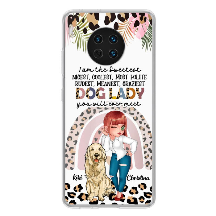 Custom Personalized Dog Mom Chibi Phone Case- Up to 4 Dogs - Gift For Dog Lover - I Am The Craziest Dog Mom - Case For Xiaomi, Oppo And Huawei