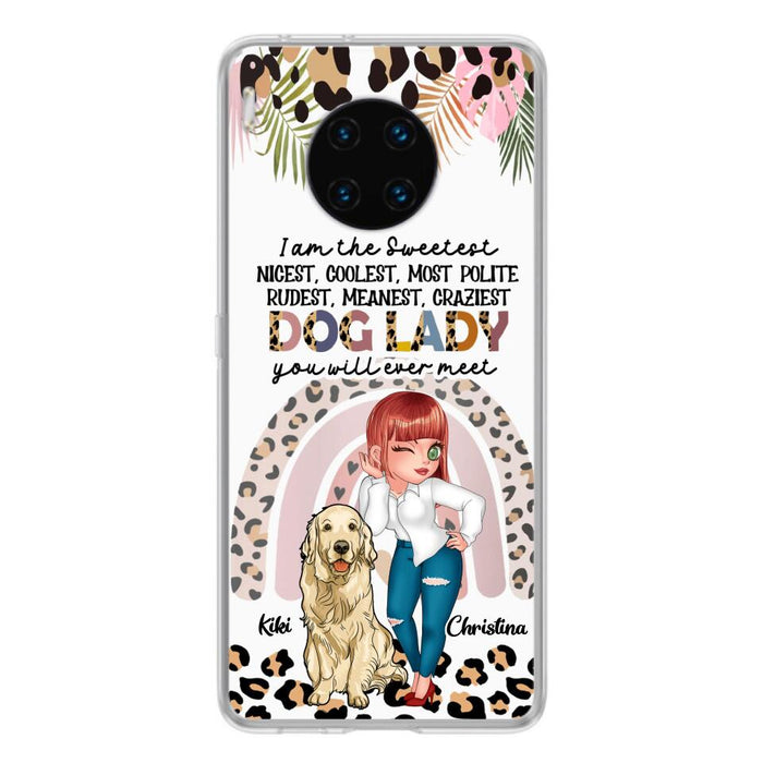 Custom Personalized Dog Mom Chibi Phone Case- Up to 4 Dogs - Gift For Dog Lover - I Am The Craziest Dog Mom - Case For Xiaomi, Oppo And Huawei