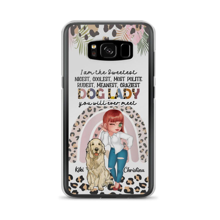 Custom Personalized Dog Mom Chibi Phone Case- Up to 4 Dogs - Gift For Dog Lover - I Am The Craziest Dog Mom - Case For iPhone & Samsung