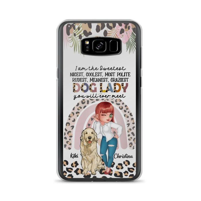 Custom Personalized Dog Mom Chibi Phone Case- Up to 4 Dogs - Gift For Dog Lover - I Am The Craziest Dog Mom - Case For iPhone & Samsung