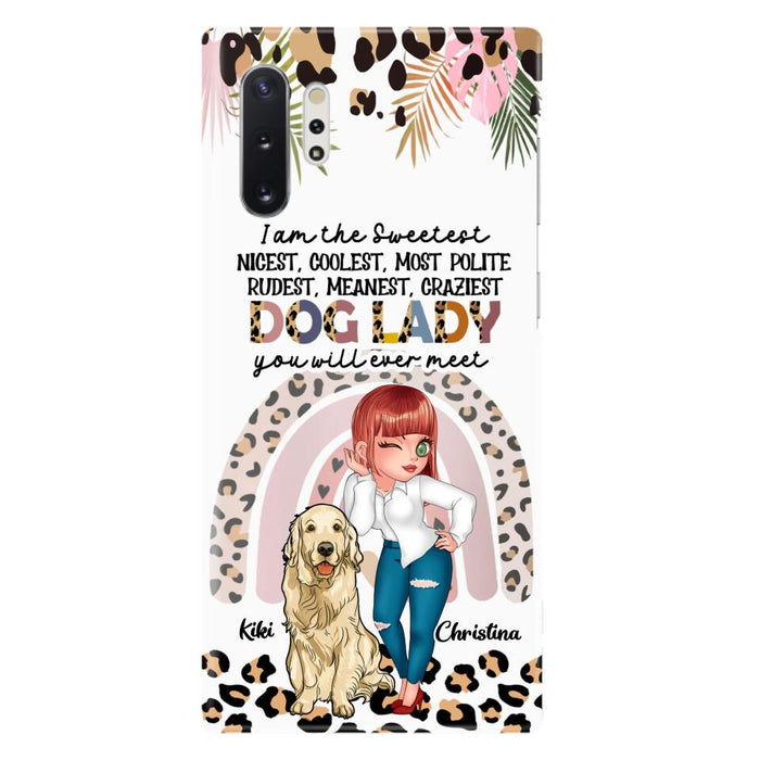 Custom Personalized Dog Mom Chibi Phone Case- Up to 4 Dogs - Gift For Dog Lover - I Am The Craziest Dog Mom - Case For iPhone & Samsung