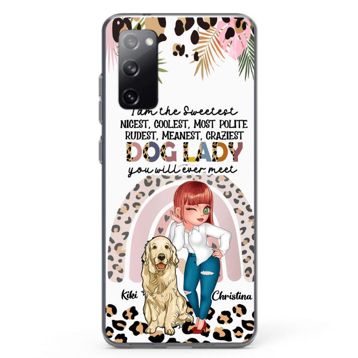 Custom Personalized Dog Mom Chibi Phone Case- Up to 4 Dogs - Gift For Dog Lover - I Am The Craziest Dog Mom - Case For iPhone & Samsung