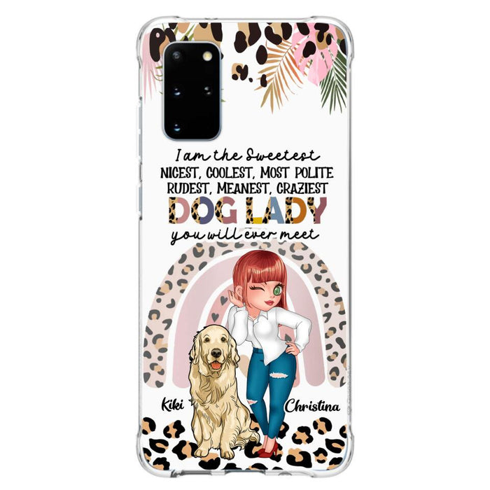 Custom Personalized Dog Mom Chibi Phone Case- Up to 4 Dogs - Gift For Dog Lover - I Am The Craziest Dog Mom - Case For iPhone & Samsung