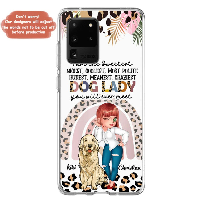 Custom Personalized Dog Mom Chibi Phone Case- Up to 4 Dogs - Gift For Dog Lover - I Am The Craziest Dog Mom - Case For iPhone & Samsung