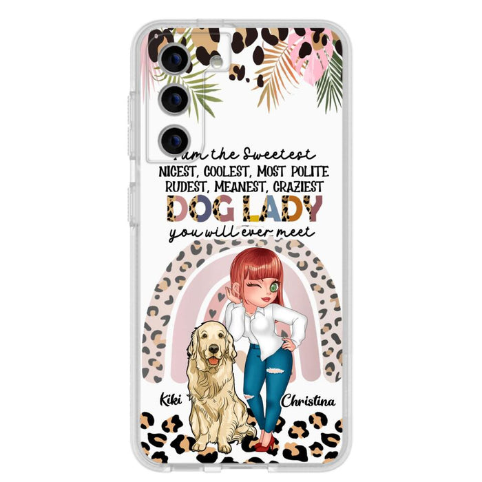 Custom Personalized Dog Mom Chibi Phone Case- Up to 4 Dogs - Gift For Dog Lover - I Am The Craziest Dog Mom - Case For iPhone & Samsung