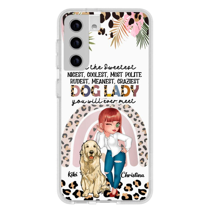 Custom Personalized Dog Mom Chibi Phone Case- Up to 4 Dogs - Gift For Dog Lover - I Am The Craziest Dog Mom - Case For iPhone & Samsung