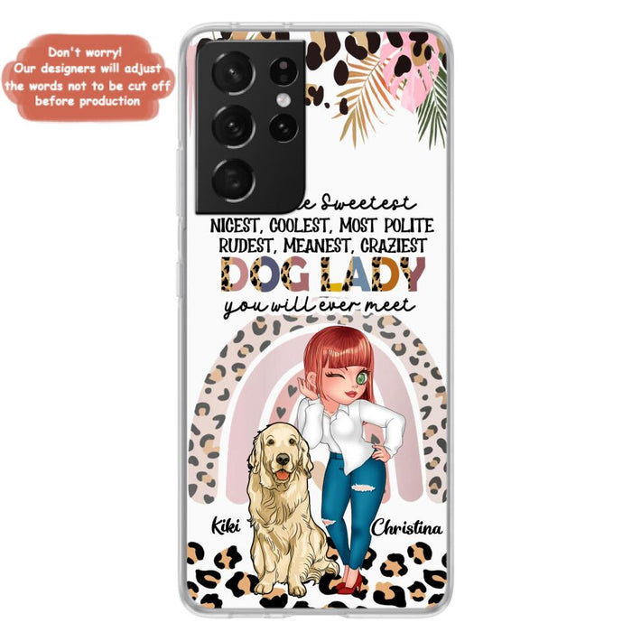 Custom Personalized Dog Mom Chibi Phone Case- Up to 4 Dogs - Gift For Dog Lover - I Am The Craziest Dog Mom - Case For iPhone & Samsung