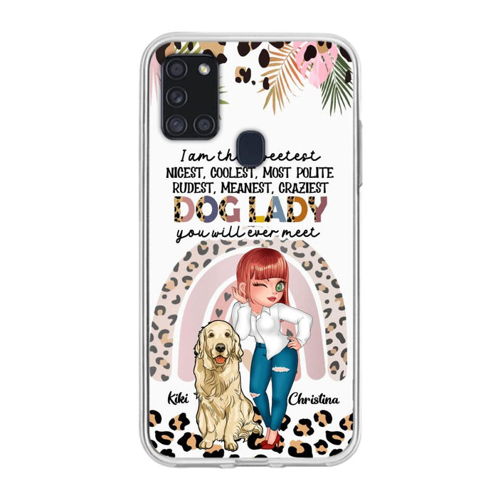 Custom Personalized Dog Mom Chibi Phone Case- Up to 4 Dogs - Gift For Dog Lover - I Am The Craziest Dog Mom - Case For iPhone & Samsung