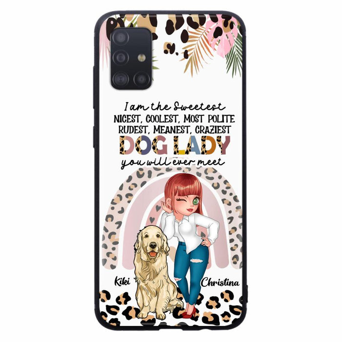 Custom Personalized Dog Mom Chibi Phone Case- Up to 4 Dogs - Gift For Dog Lover - I Am The Craziest Dog Mom - Case For iPhone & Samsung