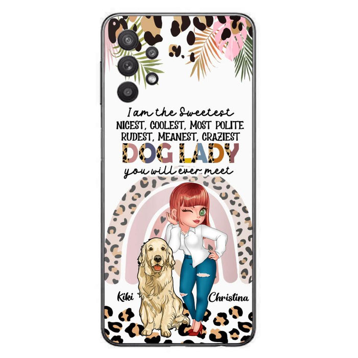 Custom Personalized Dog Mom Chibi Phone Case- Up to 4 Dogs - Gift For Dog Lover - I Am The Craziest Dog Mom - Case For iPhone & Samsung