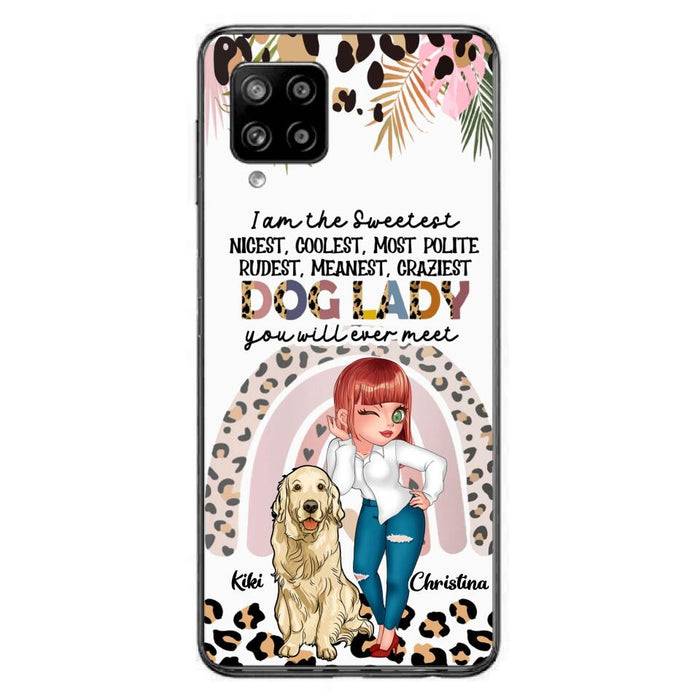 Custom Personalized Dog Mom Chibi Phone Case- Up to 4 Dogs - Gift For Dog Lover - I Am The Craziest Dog Mom - Case For iPhone & Samsung