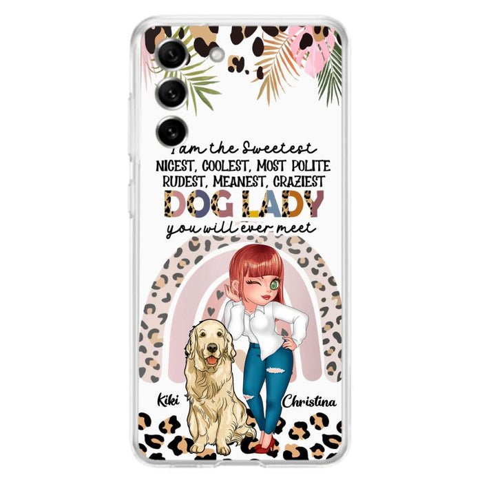 Custom Personalized Dog Mom Chibi Phone Case- Up to 4 Dogs - Gift For Dog Lover - I Am The Craziest Dog Mom - Case For iPhone & Samsung