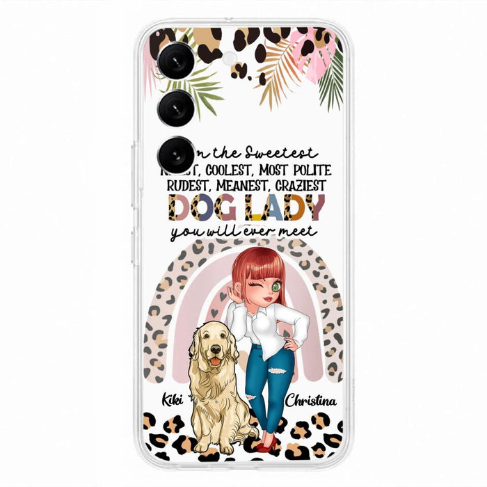 Custom Personalized Dog Mom Chibi Phone Case- Up to 4 Dogs - Gift For Dog Lover - I Am The Craziest Dog Mom - Case For iPhone & Samsung