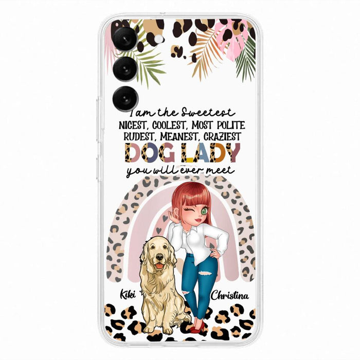 Custom Personalized Dog Mom Chibi Phone Case- Up to 4 Dogs - Gift For Dog Lover - I Am The Craziest Dog Mom - Case For iPhone & Samsung