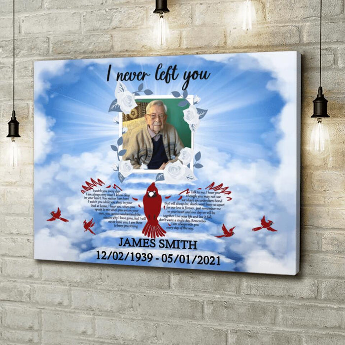 Custom Personalized Memorial Photo Canvas - Memorial Gift Idea For Family - I Never Left You