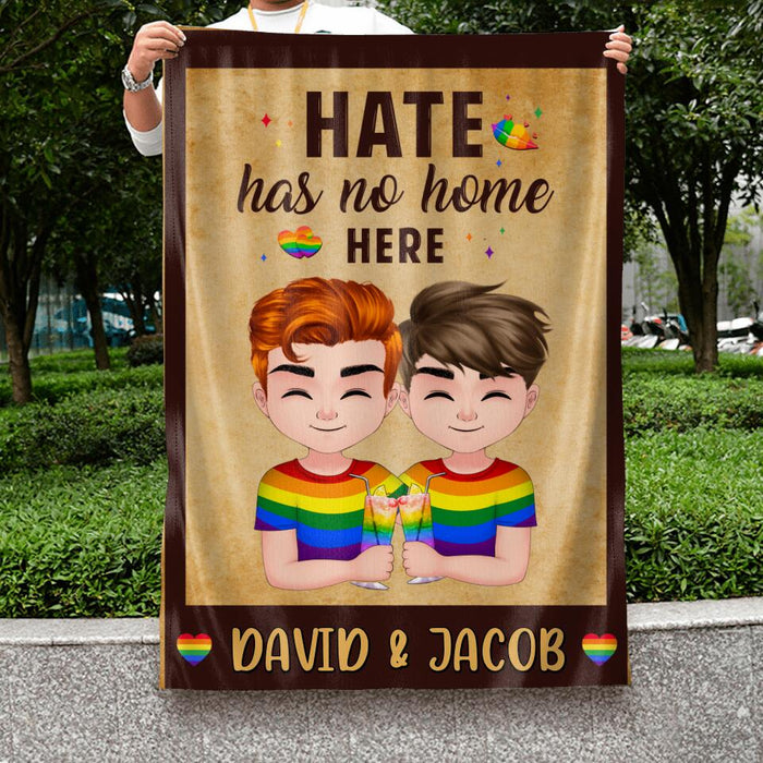 Custom Personalized LGBT Flag Sign - Gift Idea For LGBT - Hate Has No Home Here