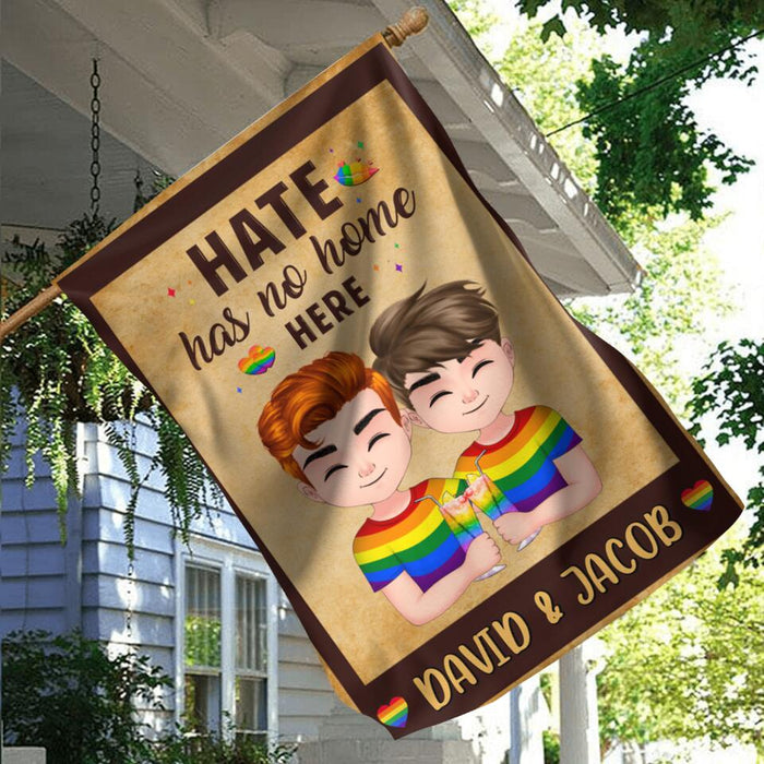 Custom Personalized LGBT Flag Sign - Gift Idea For LGBT - Hate Has No Home Here