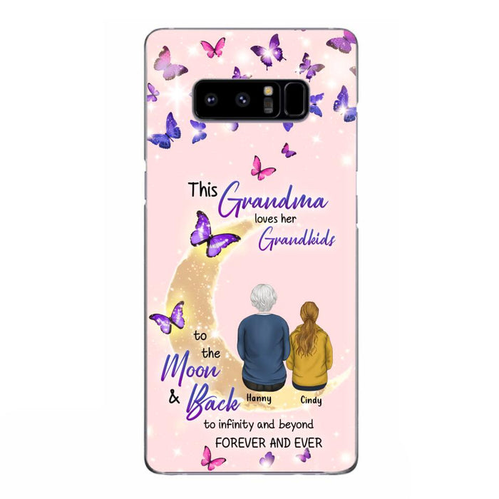 Custom Personalized Grandma Phone Case - Up to 4 Kids - This Grandma Loves Her Grandkids To The Moon And Back