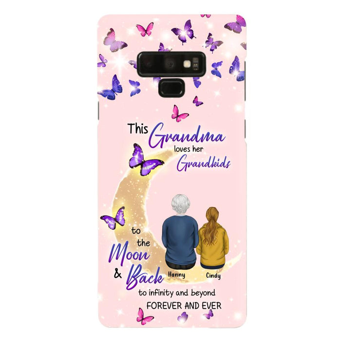 Custom Personalized Grandma Phone Case - Up to 4 Kids - This Grandma Loves Her Grandkids To The Moon And Back