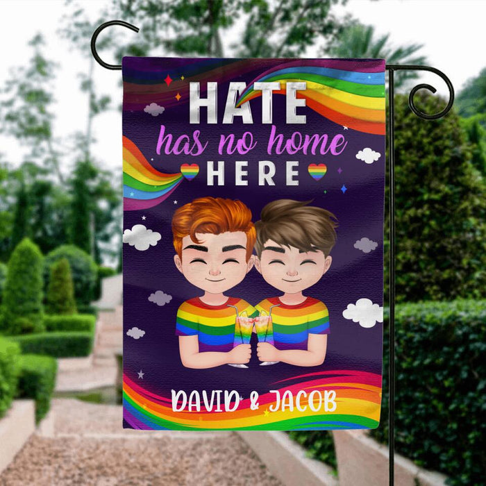 Customized LGBT Flag Sign - Gift Idea For LGBT - Hate Has No Home Here