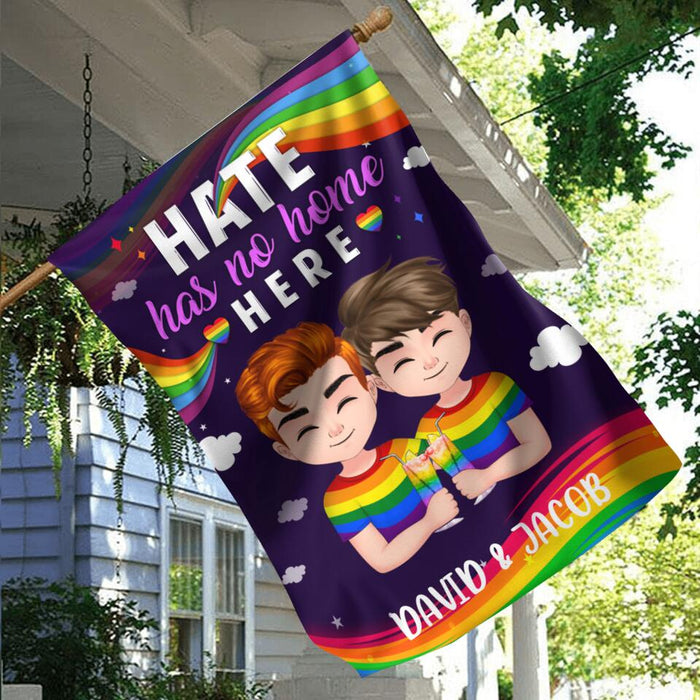 Customized LGBT Flag Sign - Gift Idea For LGBT - Hate Has No Home Here