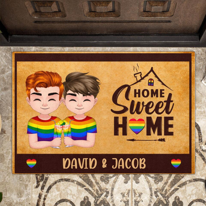 Custom Personalized LGBT Doormat - Gift Idea For LGBT - Home Sweet Home