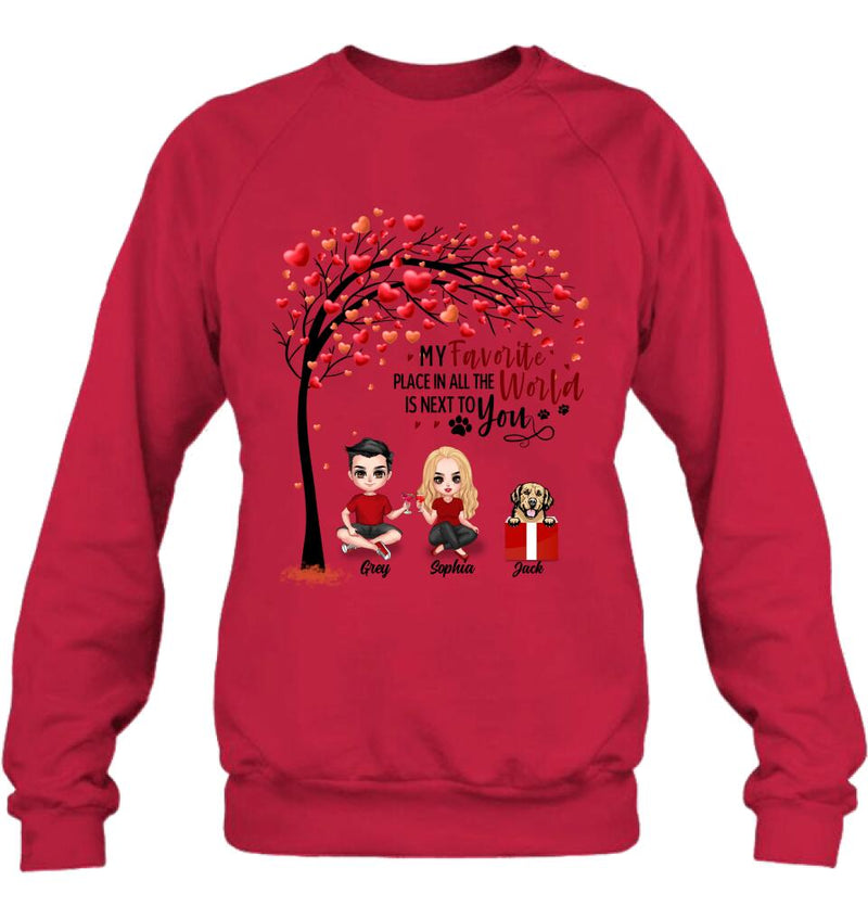 Personalized Couple T-shirt - Up to 5 Dogs - Gifts for Couples - Happy Valentine's Day