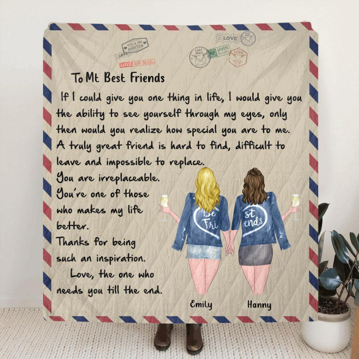 Personalized Handwritten Letter Blanket, Best Friend Gift Ideas - To My Besties Love Letter