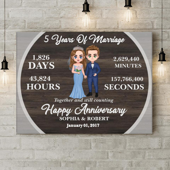 Custom Personalized Wedding Anniversary Milestones Canvas - Gift Idea For Couple/Wedding Anniversary - Happy Anniversary