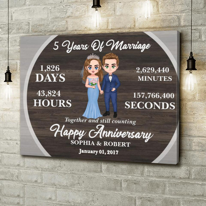 Custom Personalized Wedding Anniversary Milestones Canvas - Gift Idea For Couple/Wedding Anniversary - Happy Anniversary