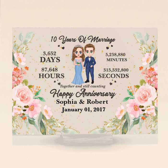 Custom Personalized Wedding Anniversary Milestones Acrylic Plaque - Gift Idea For Couple/Wedding Anniversary - Happy Anniversary