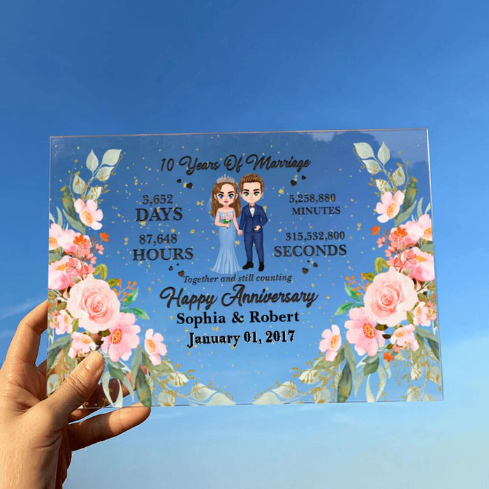 Custom Personalized Wedding Anniversary Milestones Acrylic Plaque - Gift Idea For Couple/Wedding Anniversary - Happy Anniversary