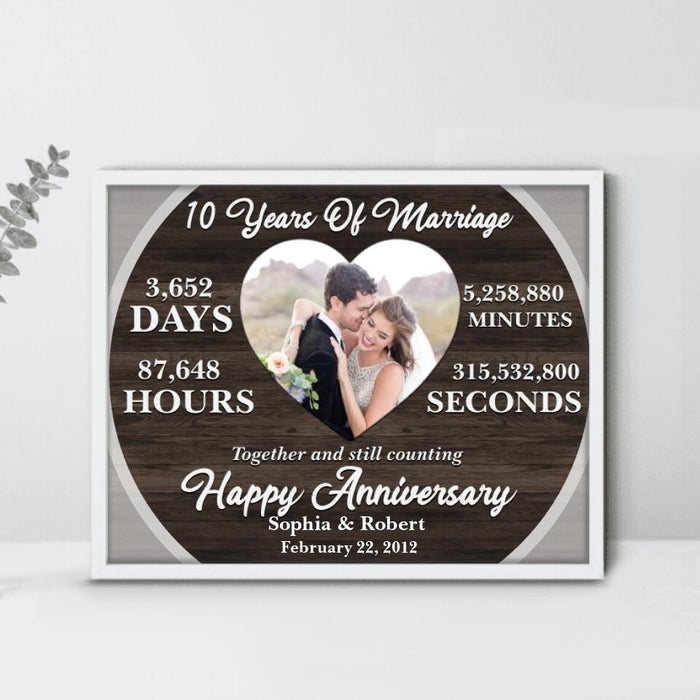 Custom Photo Wedding Anniversary Milestones Horizontal Poster - Gift Idea For Couple/Wedding Anniversary - Happy Anniversary