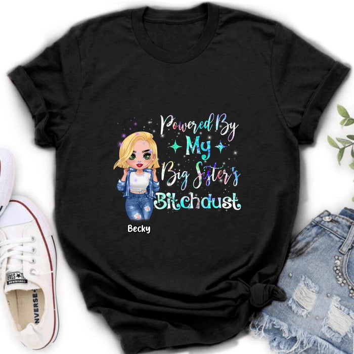 Custom Personalized Chibi Sisters T-shirt/ Long Sleeve/ Sweatshirt/ Hoodie - Gift Idea For Sibling/ Best Sisters - Powered By My Big Sister's Bitchdust