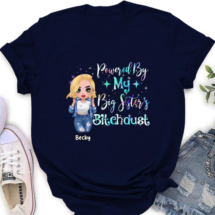 Custom Personalized Chibi Sisters T-shirt/ Long Sleeve/ Sweatshirt/ Hoodie - Gift Idea For Sibling/ Best Sisters - Powered By My Big Sister's Bitchdust