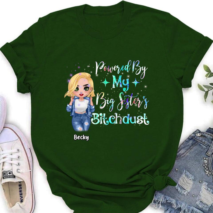 Custom Personalized Chibi Sisters T-shirt/ Long Sleeve/ Sweatshirt/ Hoodie - Gift Idea For Sibling/ Best Sisters - Powered By My Big Sister's Bitchdust