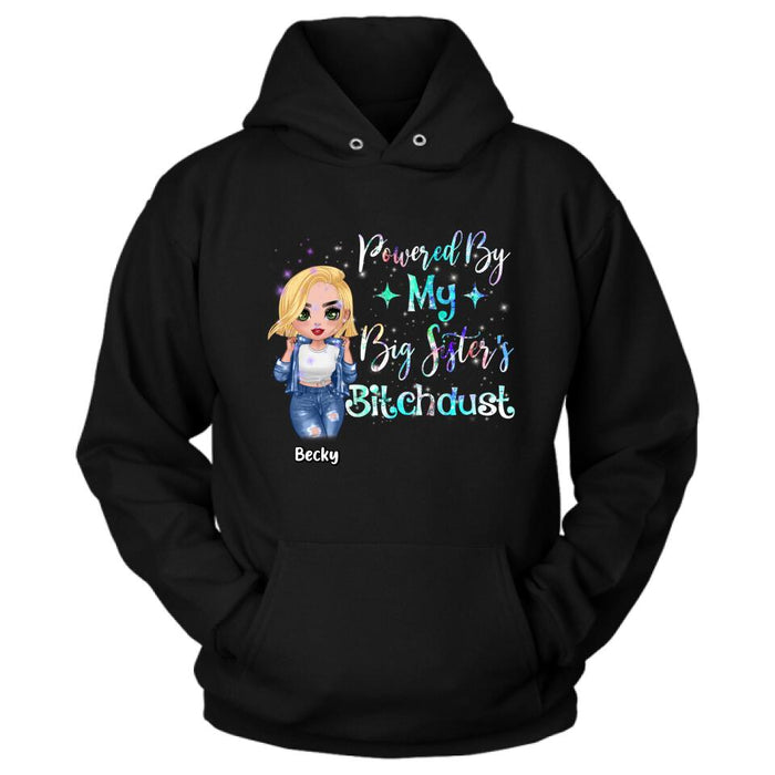 Custom Personalized Chibi Sisters T-shirt/ Long Sleeve/ Sweatshirt/ Hoodie - Gift Idea For Sibling/ Best Sisters - Powered By My Big Sister's Bitchdust