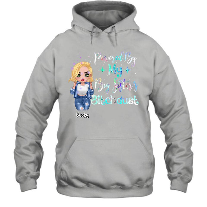 Custom Personalized Chibi Sisters T-shirt/ Long Sleeve/ Sweatshirt/ Hoodie - Gift Idea For Sibling/ Best Sisters - Powered By My Big Sister's Bitchdust