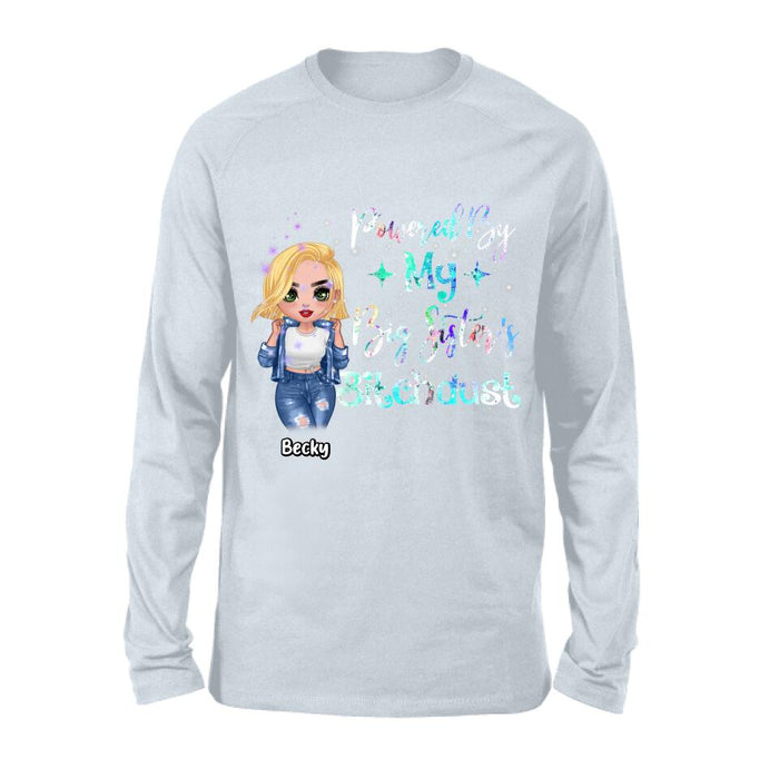 Custom Personalized Chibi Sisters T-shirt/ Long Sleeve/ Sweatshirt/ Hoodie - Gift Idea For Sibling/ Best Sisters - Powered By My Big Sister's Bitchdust