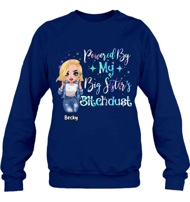 Custom Personalized Chibi Sisters T-shirt/ Long Sleeve/ Sweatshirt/ Hoodie - Gift Idea For Sibling/ Best Sisters - Powered By My Big Sister's Bitchdust