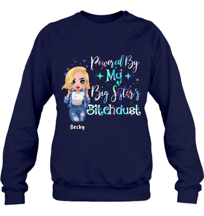 Custom Personalized Chibi Sisters T-shirt/ Long Sleeve/ Sweatshirt/ Hoodie - Gift Idea For Sibling/ Best Sisters - Powered By My Big Sister's Bitchdust