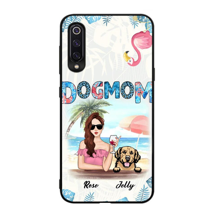 Custom Personalized Dog Mom Summer Patterned Phone Case - Upto 4 Dogs - Gift Idea For Dog Mom - Case For Xiaomi, Oppo And Huawei