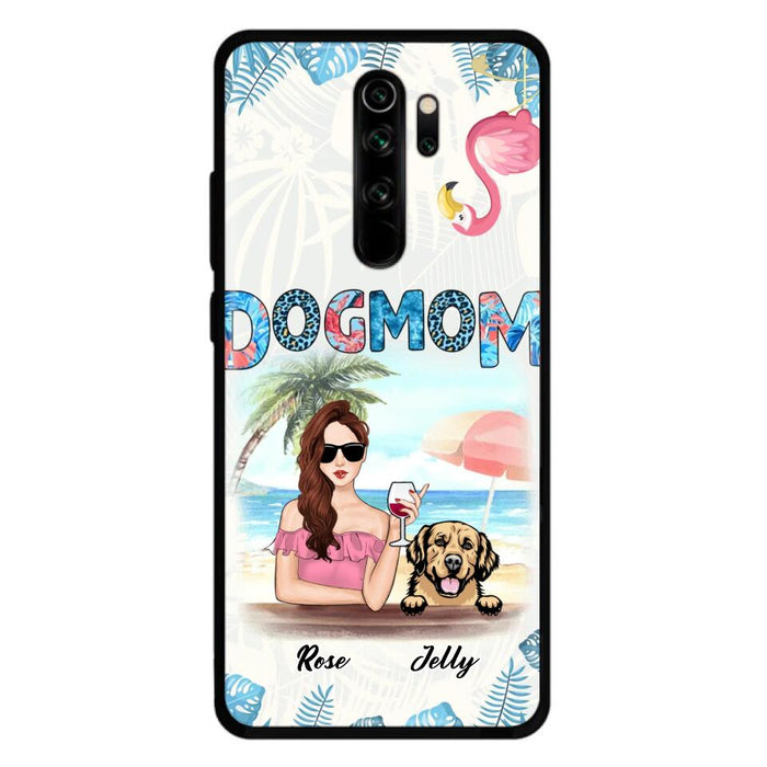 Custom Personalized Dog Mom Summer Patterned Phone Case - Upto 4 Dogs - Gift Idea For Dog Mom - Case For Xiaomi, Oppo And Huawei