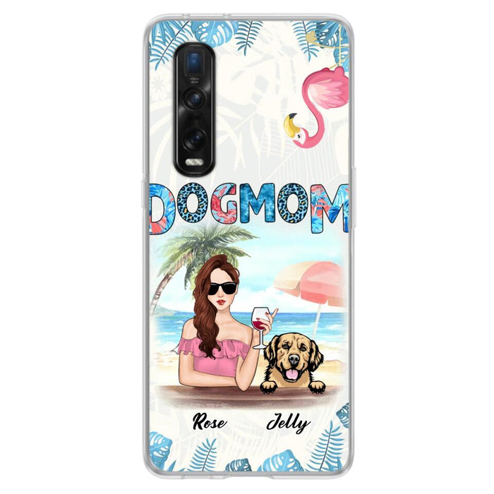 Custom Personalized Dog Mom Summer Patterned Phone Case - Upto 4 Dogs - Gift Idea For Dog Mom - Case For Xiaomi, Oppo And Huawei