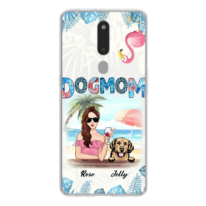 Custom Personalized Dog Mom Summer Patterned Phone Case - Upto 4 Dogs - Gift Idea For Dog Mom - Case For Xiaomi, Oppo And Huawei